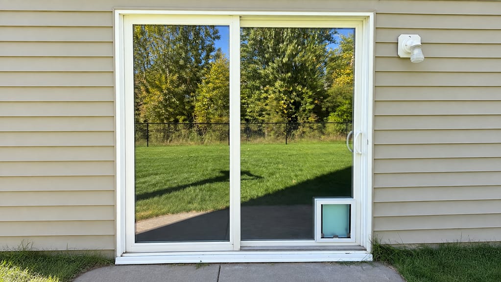 Complete sliding patio door exterior Window repair Blaine MN