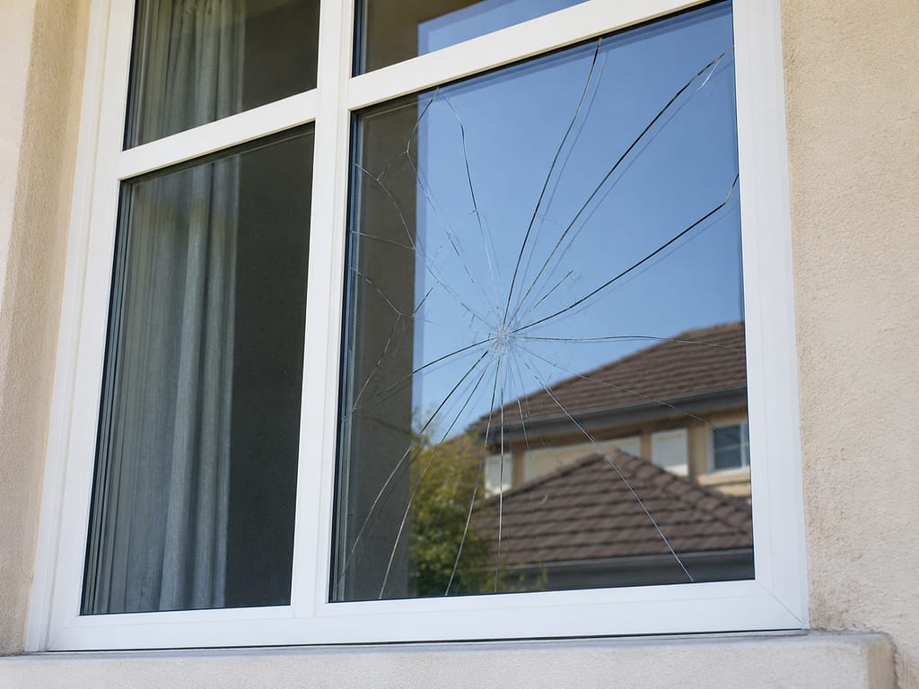 Cracked window glass replacement for Blaine Minnesota home